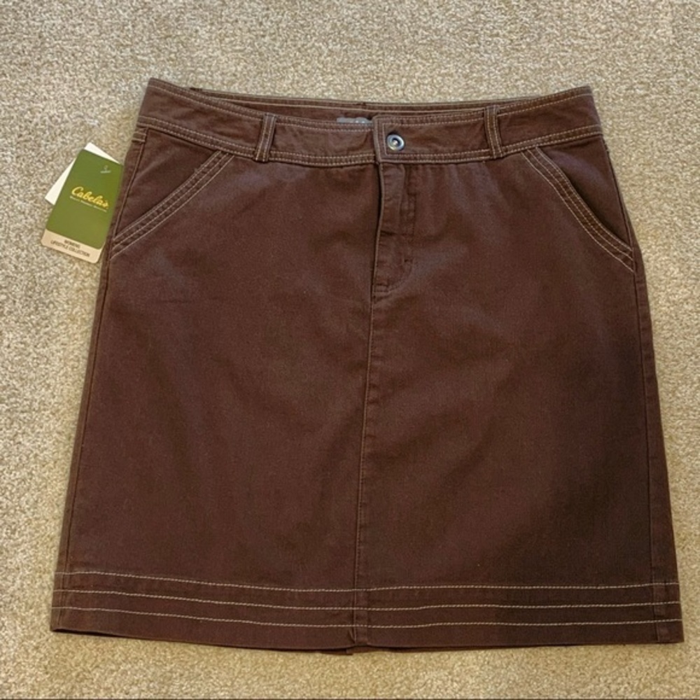 NWT Cabela’s Cocoa Brown‎ Cotton/Spandex Skirt 12
